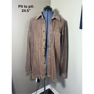 Vintage Men’s Tan Corduroy Oversized Shirt - LARGE